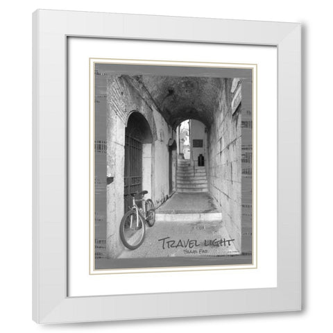 Travel Light BandW White Modern Wood Framed Art Print with Double Matting by Phillips, Anita