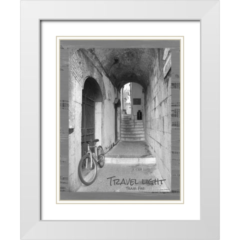 Travel Light BandW White Modern Wood Framed Art Print with Double Matting by Phillips, Anita