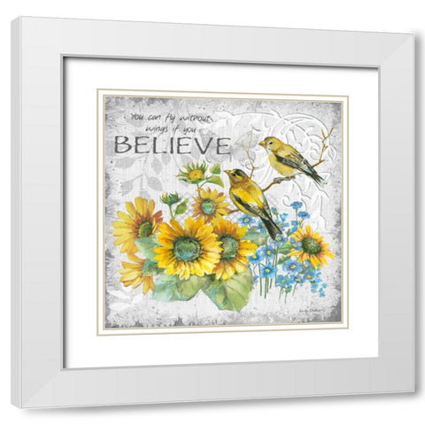 Blessed White Modern Wood Framed Art Print with Double Matting by Phillips, Anita