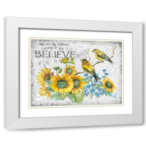 Blessed White Modern Wood Framed Art Print with Double Matting by Phillips, Anita