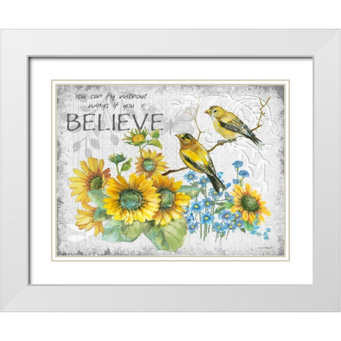 Blessed White Modern Wood Framed Art Print with Double Matting by Phillips, Anita