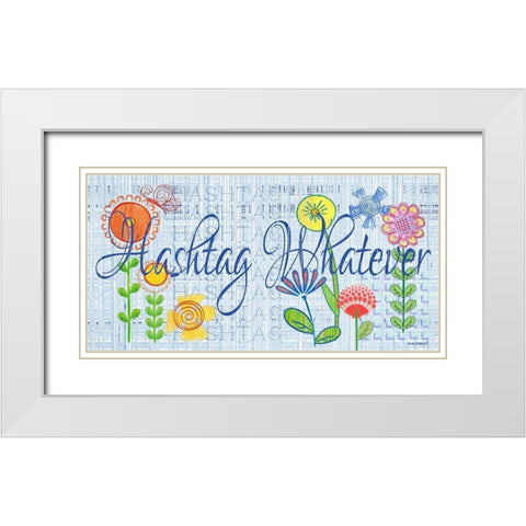 Whatever White Modern Wood Framed Art Print with Double Matting by Phillips, Anita