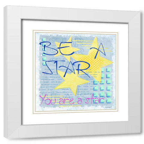 Be a Star White Modern Wood Framed Art Print with Double Matting by Phillips, Anita