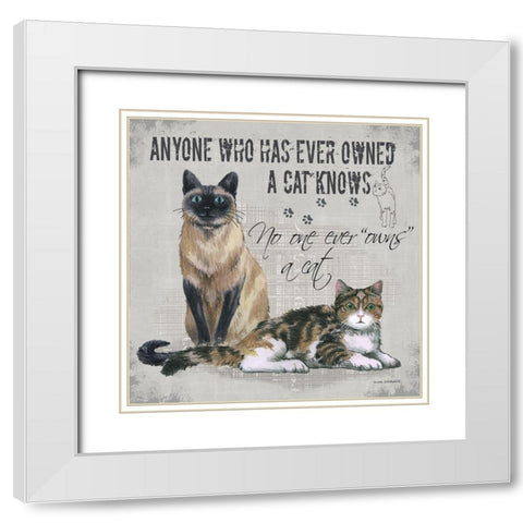 Owns a Cat White Modern Wood Framed Art Print with Double Matting by Phillips, Anita