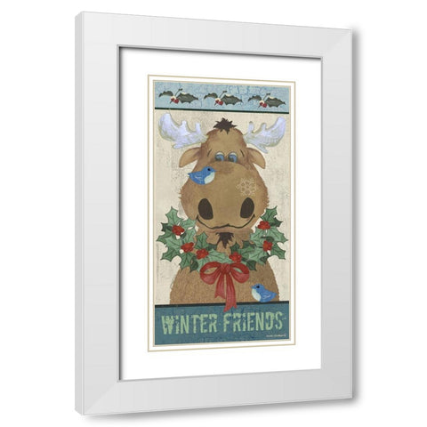 Winter Friends White Modern Wood Framed Art Print with Double Matting by Phillips, Anita