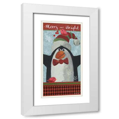 Merry and Bright White Modern Wood Framed Art Print with Double Matting by Phillips, Anita