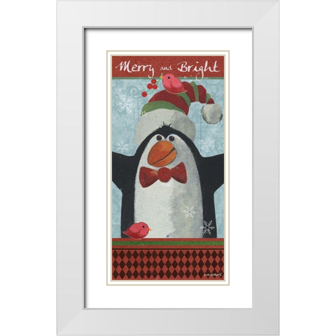 Merry and Bright White Modern Wood Framed Art Print with Double Matting by Phillips, Anita