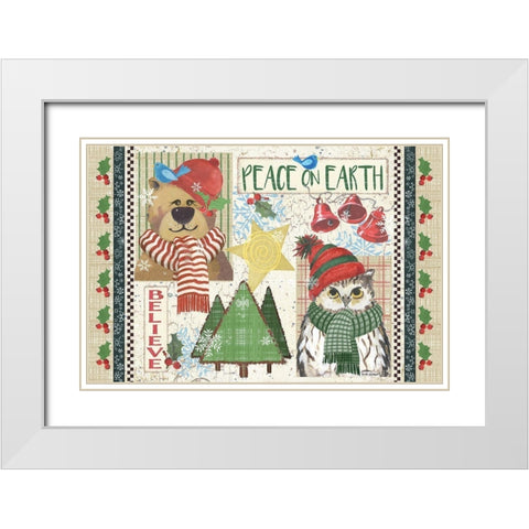 Peace on Earth White Modern Wood Framed Art Print with Double Matting by Phillips, Anita