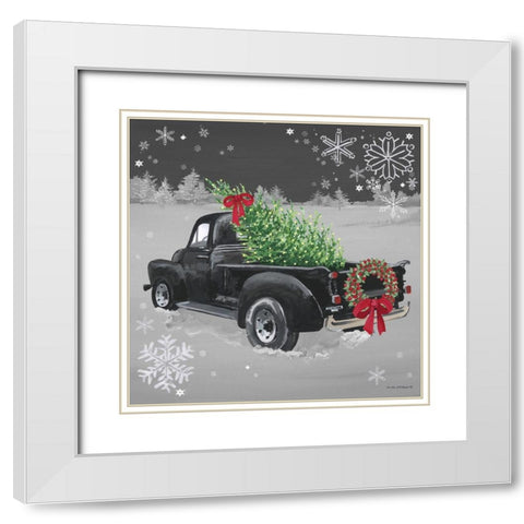 Black Truck on Black White Modern Wood Framed Art Print with Double Matting by Phillips, Anita