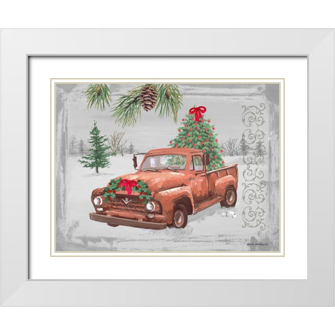Old Orange Truck White Modern Wood Framed Art Print with Double Matting by Phillips, Anita