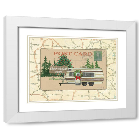 Postcard I White Modern Wood Framed Art Print with Double Matting by Phillips, Anita
