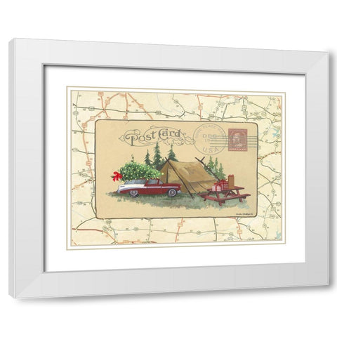 Postcard II White Modern Wood Framed Art Print with Double Matting by Phillips, Anita