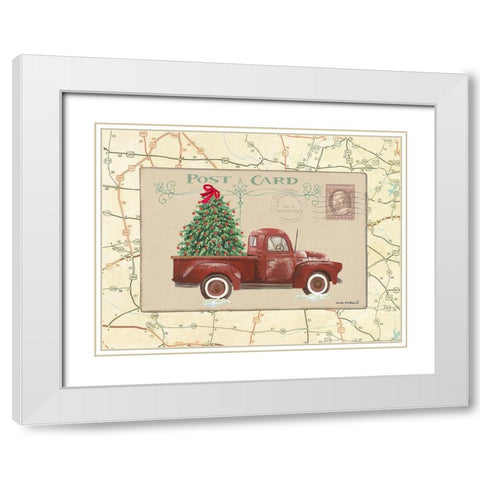 Postcard IV White Modern Wood Framed Art Print with Double Matting by Phillips, Anita