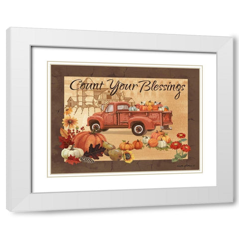 Count Your Blessings White Modern Wood Framed Art Print with Double Matting by Phillips, Anita
