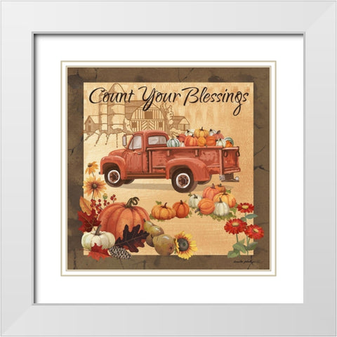 Count Your Blessings II White Modern Wood Framed Art Print with Double Matting by Phillips, Anita