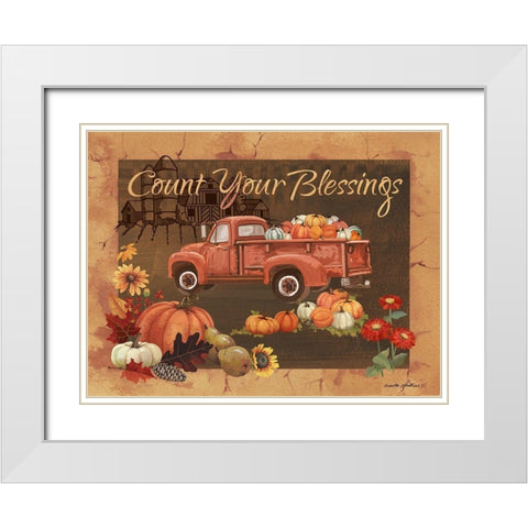 Count Your Blessings IV White Modern Wood Framed Art Print with Double Matting by Phillips, Anita