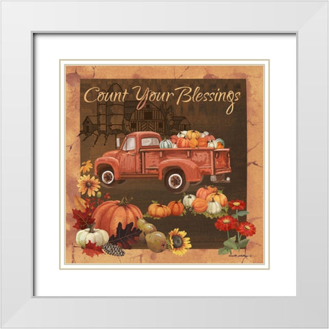 Count Your Blessings V White Modern Wood Framed Art Print with Double Matting by Phillips, Anita