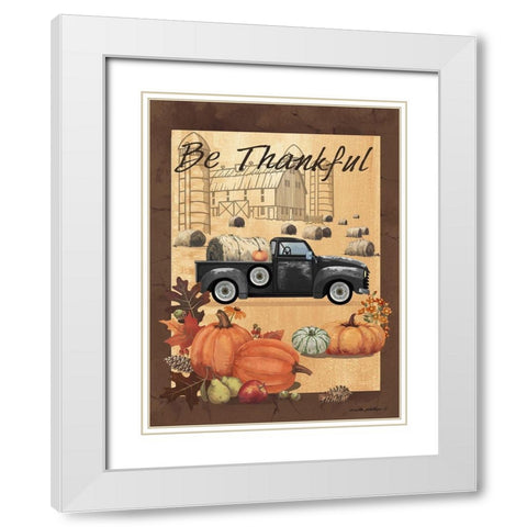 Be Thankful III White Modern Wood Framed Art Print with Double Matting by Phillips, Anita