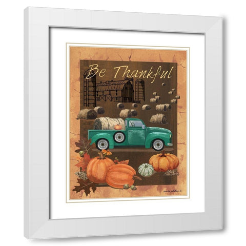Be Thankful VI White Modern Wood Framed Art Print with Double Matting by Phillips, Anita