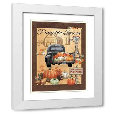 Pumpkin Season III White Modern Wood Framed Art Print with Double Matting by Phillips, Anita