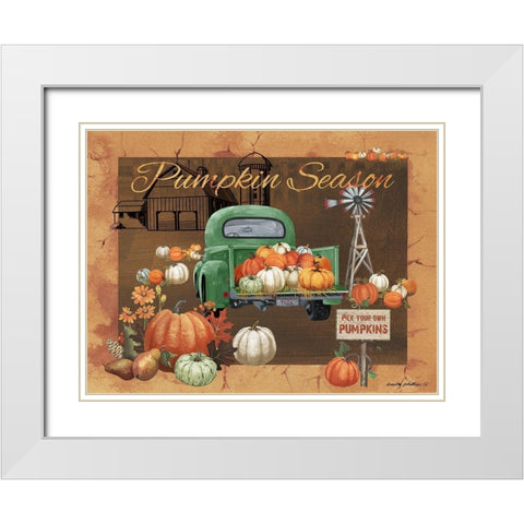Pumpkin Season IV White Modern Wood Framed Art Print with Double Matting by Phillips, Anita
