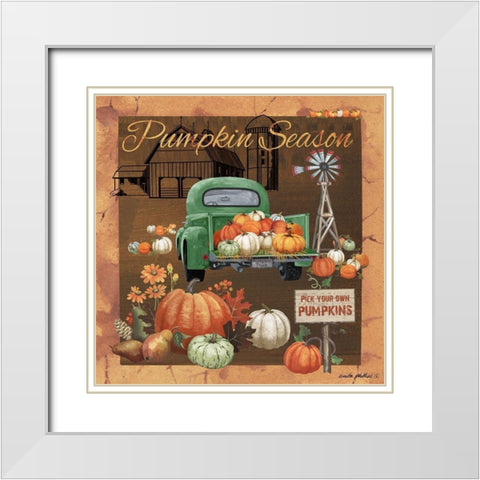 Pumpkin Season V White Modern Wood Framed Art Print with Double Matting by Phillips, Anita