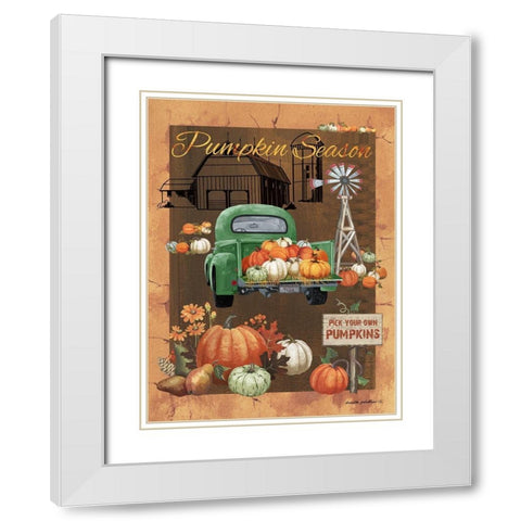 Pumpkin Season VI White Modern Wood Framed Art Print with Double Matting by Phillips, Anita