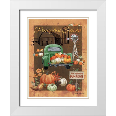 Pumpkin Season VI White Modern Wood Framed Art Print with Double Matting by Phillips, Anita