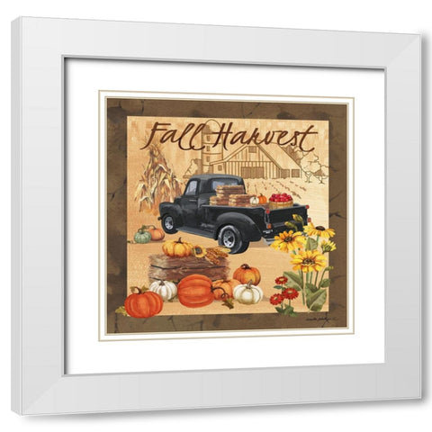 Fall Harvest II White Modern Wood Framed Art Print with Double Matting by Phillips, Anita