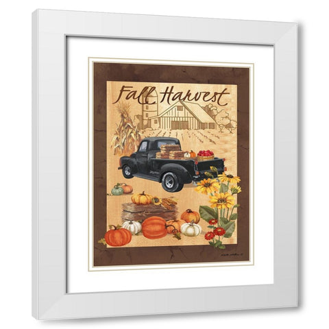 Fall Harvest III White Modern Wood Framed Art Print with Double Matting by Phillips, Anita