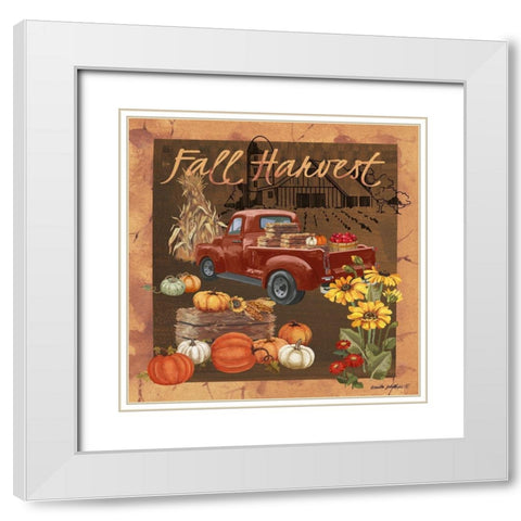 Fall Harvest V White Modern Wood Framed Art Print with Double Matting by Phillips, Anita
