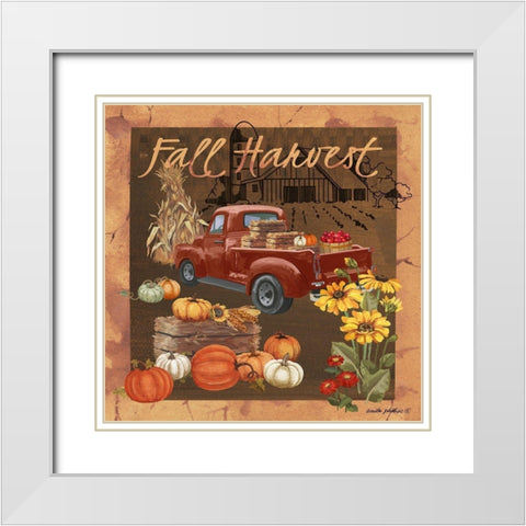 Fall Harvest V White Modern Wood Framed Art Print with Double Matting by Phillips, Anita
