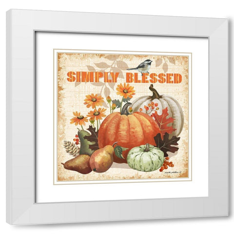 Simply Blessed White Modern Wood Framed Art Print with Double Matting by Phillips, Anita