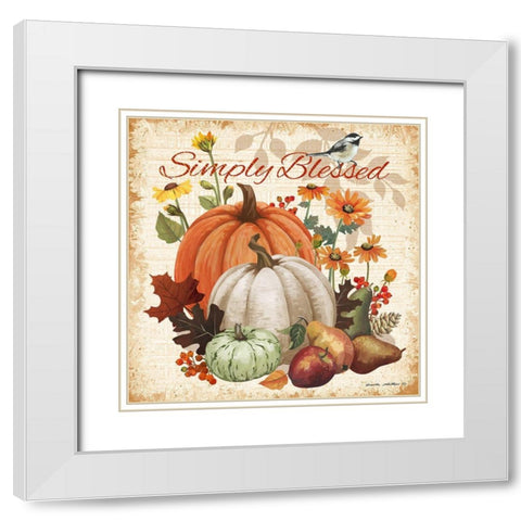 Simply Blessed White Modern Wood Framed Art Print with Double Matting by Phillips, Anita