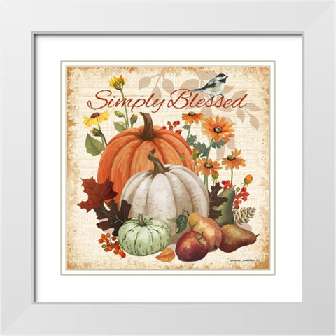 Simply Blessed White Modern Wood Framed Art Print with Double Matting by Phillips, Anita