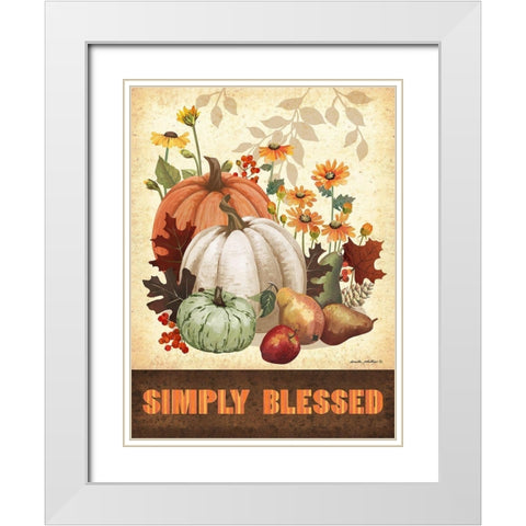 Simply Blessed White Modern Wood Framed Art Print with Double Matting by Phillips, Anita