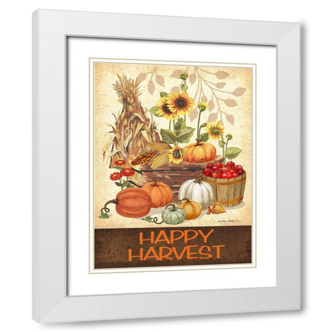 Happy Harvest White Modern Wood Framed Art Print with Double Matting by Phillips, Anita