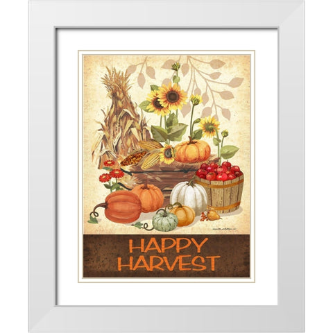 Happy Harvest White Modern Wood Framed Art Print with Double Matting by Phillips, Anita