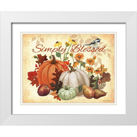 Simply Blessed White Modern Wood Framed Art Print with Double Matting by Phillips, Anita