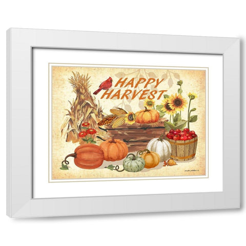 Happy Harvest White Modern Wood Framed Art Print with Double Matting by Phillips, Anita