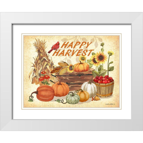 Happy Harvest White Modern Wood Framed Art Print with Double Matting by Phillips, Anita