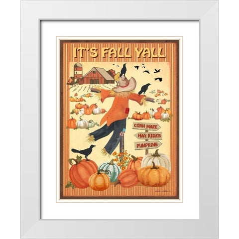 Its Fall Yall II White Modern Wood Framed Art Print with Double Matting by Phillips, Anita
