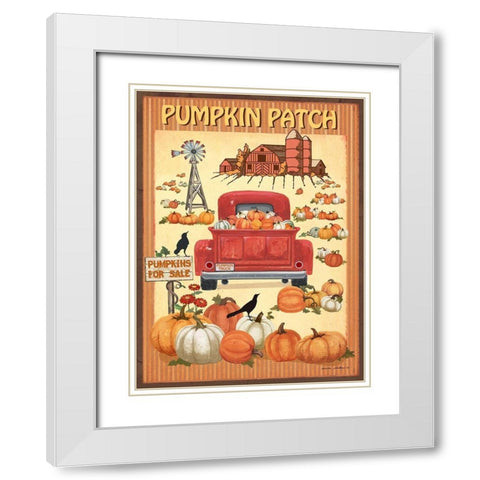 Pumpkin Patch II White Modern Wood Framed Art Print with Double Matting by Phillips, Anita
