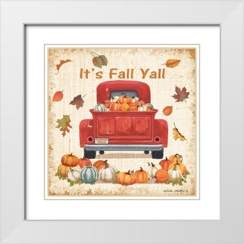 Its Fall Yall White Modern Wood Framed Art Print with Double Matting by Phillips, Anita