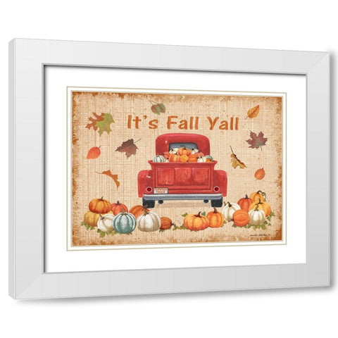 Its Fall Yall White Modern Wood Framed Art Print with Double Matting by Phillips, Anita