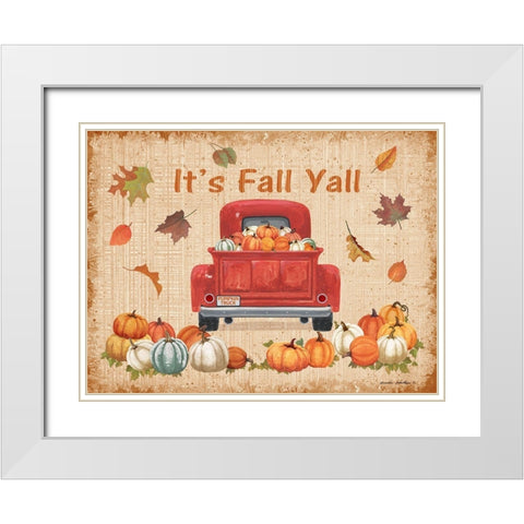 Its Fall Yall White Modern Wood Framed Art Print with Double Matting by Phillips, Anita