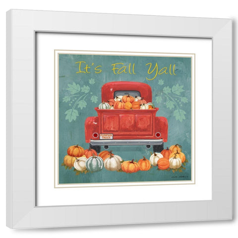 Its Fall Yall White Modern Wood Framed Art Print with Double Matting by Phillips, Anita