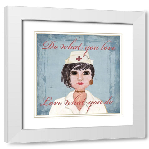 Do What You Love White Modern Wood Framed Art Print with Double Matting by Phillips, Anita