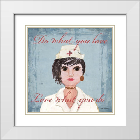 Do What You Love White Modern Wood Framed Art Print with Double Matting by Phillips, Anita