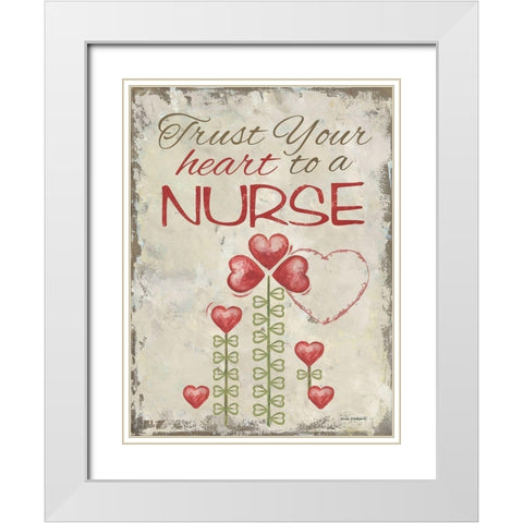 Trust Your Heart White Modern Wood Framed Art Print with Double Matting by Phillips, Anita